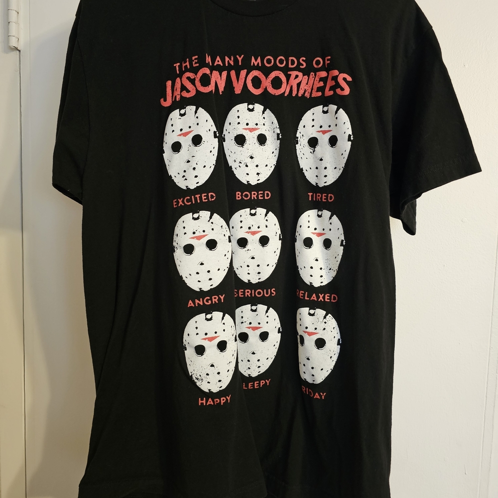 Many Moods Of Jason Voorhees Graphic Tee Like New